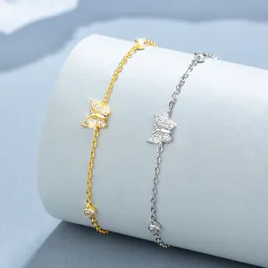 925 Silber Schmetterling Armband mit Zirkonia in Gold und Silber Ausführung
