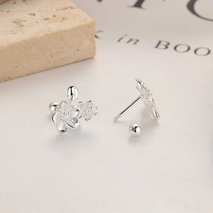 Elegante S925 Sterlingsilber Kirschblüten Ohrstecker mit Schraubverschluss für Damen
