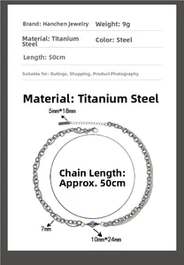 Tableau des tailles du collier lave en acier de 50cm avec une chaîne de 7mm de large