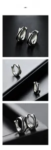 Macro detail of silver streamline earrings with a dual-layer minimalist design
