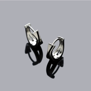 Minimalist geometric stud earrings with polished mirror finish for a modern stylish look