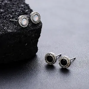 Boucles d'Oreilles Clous Tournesol Cuivre Tige Acier Inoxydable Simple Minimaliste Unisexe Géométrique Strass Bijoux