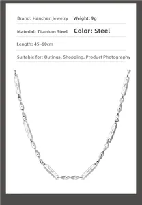 Detail of Mobius titanium steel chain showing 9g weight and 45-60cm length dimensions
