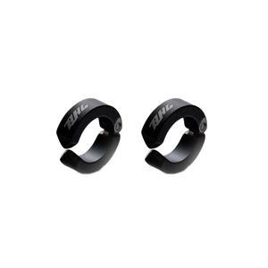 Minimalist black stainless steel ear cuffs with AHG engraving for men and women