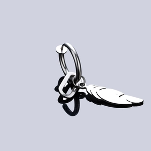Boucles d'Oreilles Créoles Pendentif Plume en Acier Inoxydable pour Hommes Mode Simple Couleur Argent Bijoux Unisexe