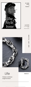 Detail of silver Cuban chain with cross-grain texture on high-end editorial background