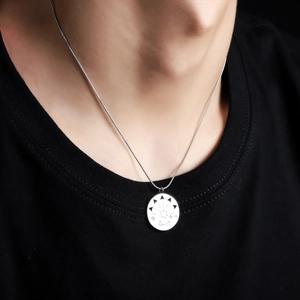Collier minimaliste en argent avec pendentif étoile luck et chaîne serpent pour unisexe