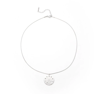 Collier étoile minimaliste en argent avec pendentif Luck gravé en acier titane premium