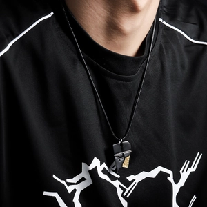 Hip-Hop Titanstahl Unregelmäßige Keks Anhänger Halskette Unisex Minimalistisch Legierung Geometrische Spleißen Halsschmuck Für Damen Herren
