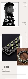 Detail eines gunmetal-farbenen Panzerarmbands mit neon Emaille und Kristallen in Collage