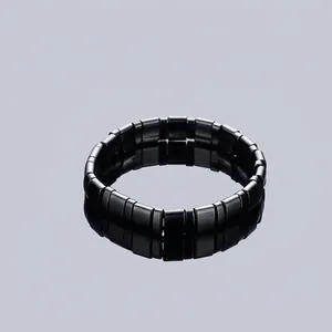 Herren Hämatit Magnetisch Perlenarmband Poliert Rechteckig Stein Minimalistisch Hip Hop Mode Handschmuck Armband Für Herren Unisex