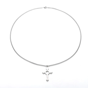 Minimalistische zilveren kruisketting met holle cirkelhanger voor heren en dames