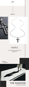 Vue détaillée du pendentif en croix de style liquide avec finition bicolore texturée