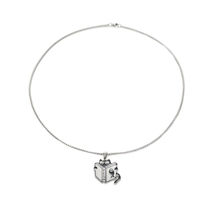 Collier minimaliste en acier inoxydable avec pendentif créatif de chat lisant un livre unisexe
