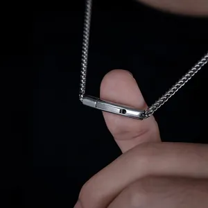 Titanstahl Drachenknochen Kette Halskette Für Herren Damen Poliert Silberton Weizenkette Industriell Minimalistisch Hip Hop Schmuck