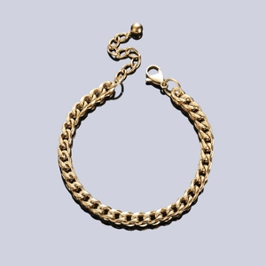 Luxury gold plated cuban link bracelet for men and women with adjustable lobster clasp