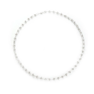 Silver thorn wire design stainless steel necklace with punk style industrial link chain