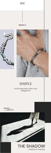 Détails du bracelet en perles de turquoise et argent avec chaîne réglable et étiquette