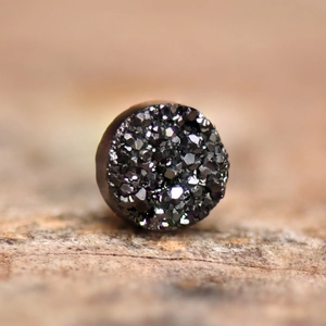 Clip per Orecchio Magnetica Druzy con Strass per Uomo Donna Orecchini in Rame Senza Buco Gioielli Street Style Cristallo Geometrico