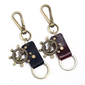 Vintage Nautisch Steuerrad Anker Schlüsselanhänger Rindsleder Seil Zinklegierung Auto Schlüsselring Für Damen Herren Schmuck