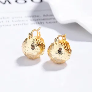 S925 Sterling Silver Pine Cone Hoop Earrings For Women Shimmering Laser Texture Hollow Lantern Ball Retro Chinese Style Earrings