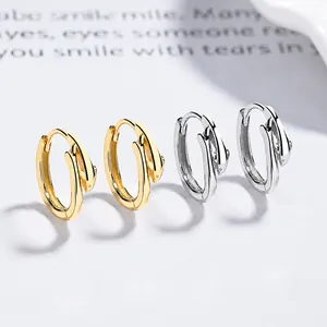 Sleek 925 sterling silver whale hoop earrings in polished gold and silver finishes