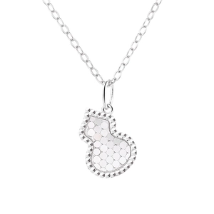 Collana con ciondolo a zucca in argento sterling S925 con trama sfaccettata lucida