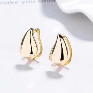Minimalist 925 Sterling Silver Teardrop Earrings Mirror Polished Waterdrop Huggie Hoop Earrings For Women Fashion Jewelry Gift