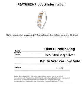 Detail of 925 silver coin ring with dual-tone plating and precise 17.6mm inner diameter