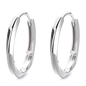 S999 Sterling Silber Gedrehte Creolen mit Scharnier-Verschluss für Damen