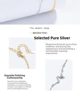 Detail showing 925 sterling silver heartbeat design with lobster clasp and zircons