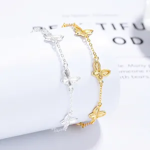 925 Sterlingsilber Schmetterling Armband Für Damen Minimalistisch Zierlich Verstellbare Kette Armband Mode Tier Schmuck Geschenk