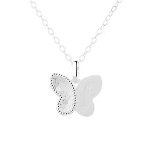 Collier avec pendentif papillon en argent sterling 925 élégant avec ailes asymétriques