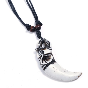 Vintage Ethnic Hand Woven Elephant Head Resin Pendant Necklace For Men Retro Tribal Wax Cord Wood Bead Adjustable Jewelry