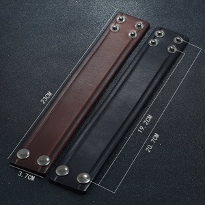 Vintage wide leather bracelets for men featuring adjustable metal snaps and contrast stitching
