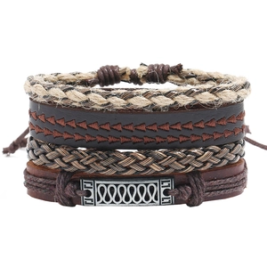 Vintage Bohemian Leather Braided Multilayer Bracelet Collection For Men Women Retro Handmade Jewelry Fashion Jewelry