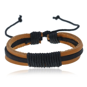 Vintage Braided Genuine Leather Bracelet For Men Women Punk Style Adjustable Hemp Rope Hand Jewelry Retro Wrap Wristband Gift