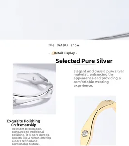 Detailed macro view of 925 silver ring featuring cubic zirconia with polished finish