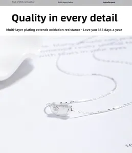 Close-up of matte S925 sterling silver bean pendant with multi-layer plating detail
