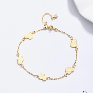 925 sterling silver gourd bracelet with hammered gold texture on a white background