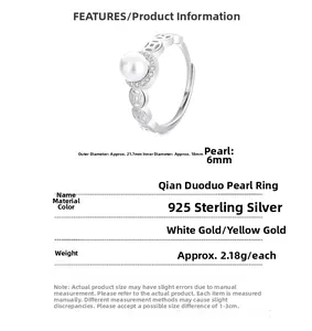 Détails de la bague en argent 925 avec perle et spécifications techniques précises