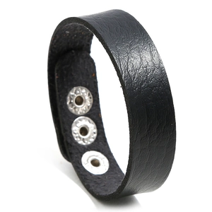 Adjustable Synthetic Leather Bracelet Minimalist Punk Style Lychee Texture Wristband Metal Snap Button Bracelet For Women Men Daily Gift