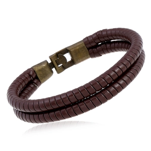 Bracciale da Uomo in Pelle Sintetica Intrecciato a Mano Vintage Gioielli Punk Multistrato Con Chiusura in Lega Regalo alla Moda