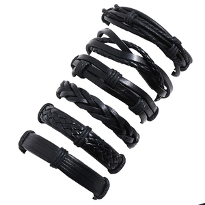 Punk Ethnic Woven Leather Bracelet Multi Layer Wax Cord Hemp Rope Wrap Bracelet For Men Unisex Fashion Vintage Jewelry Gift