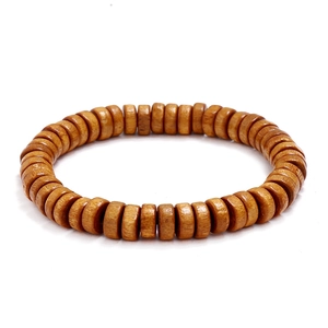 Pulsera Bohemia de Cuentas de Madera para Mujeres Hombres Vintage Hecha a Mano Cuentas Disco Heishi Elástica Joyería Étnica Regalo