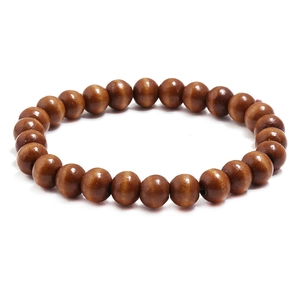 Pulsera de Cuentas de Madera Natural Hecha a Mano Estilo Zen Vintage Cuentas Redondas Elásticas Buda Joyería Para Hombres Mujeres