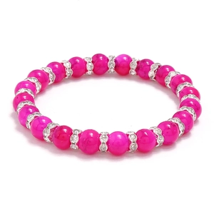 Punkstijl Kleurrijke Kralenarmband Voor Dames Kristallen Elastische Handketting Met Strassaccenten Mode Sieraden