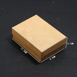 Detailed view of beige jewelry box with linen texture measuring 11.5x8.5x3.1cm
