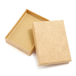 Beige Linen Texture Jewelry Gift Box Cardboard Case For Necklaces Earrings Bracelets Minimalist Small Square Packaging