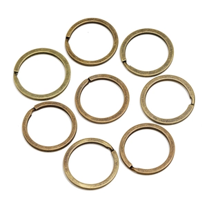 Flat metal key rings set in antique bronze finish with a standard split loop design
